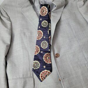 Oscar De La Renta Couture Silk Tie With Geometric Pattern